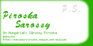 piroska sarossy business card