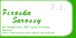 piroska sarossy business card